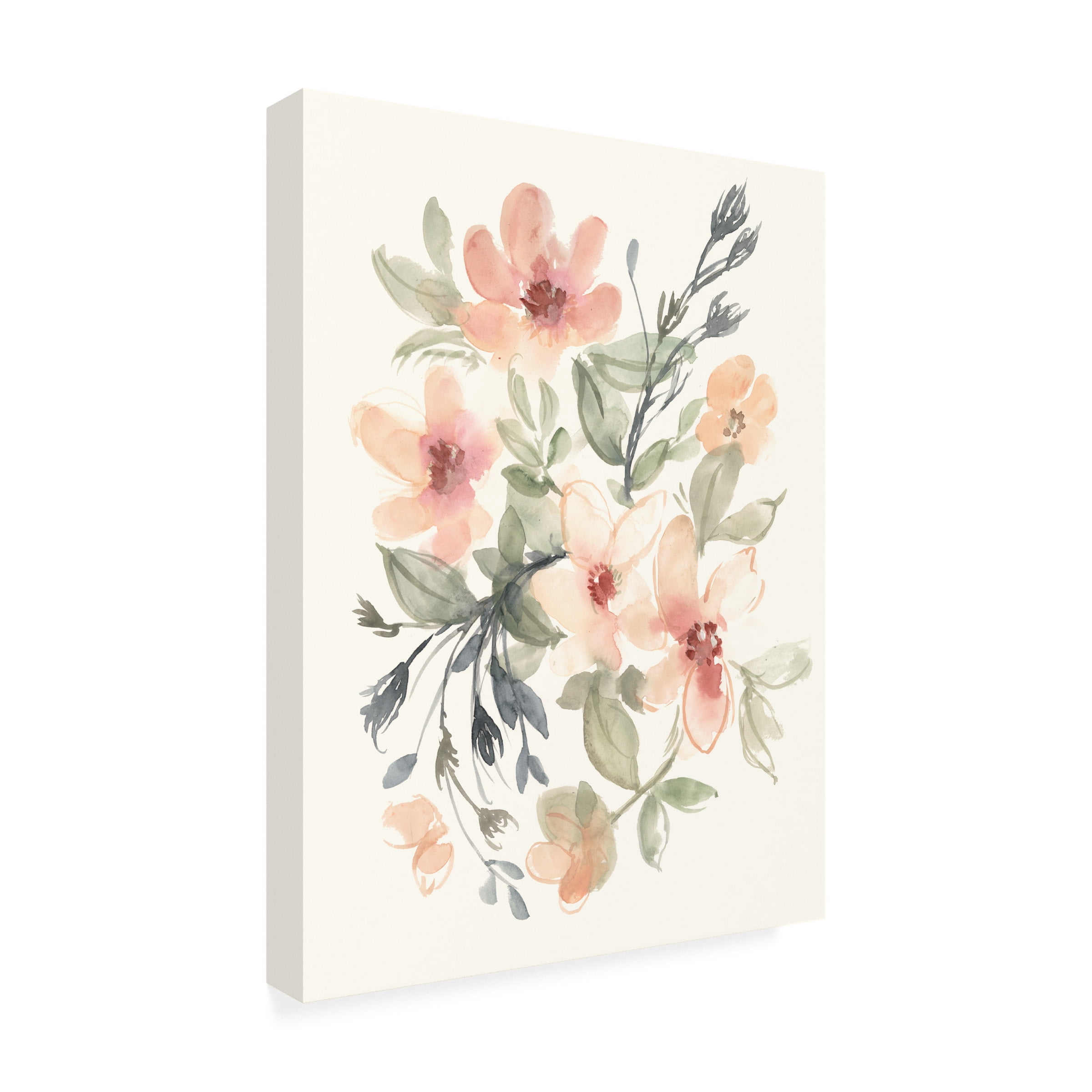 Jennifer Goldberger 'Peachy Pink Blooms II' Canvas Art