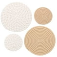 thumbnail image 1 of Uxcell 4 Pcs 4 Inch 7 Inch Plant Coasters Mat Pot Holders Plant Saucer Dry Yellow & White & Grass Yellow, 1 of 1