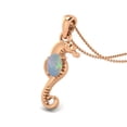 thumbnail image 2 of 7X5mm Oval Ethiopian Opal 925 Silver Rose Vermeil Seahorse Fish Women Valentines Day Gifts Necklace, 2 of 4
