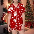 thumbnail image 2 of Landzoo Children's Casual Christmas Print Button Down Lapel Short Sleeved Top Shorts Pajamas Set, 2 of 4