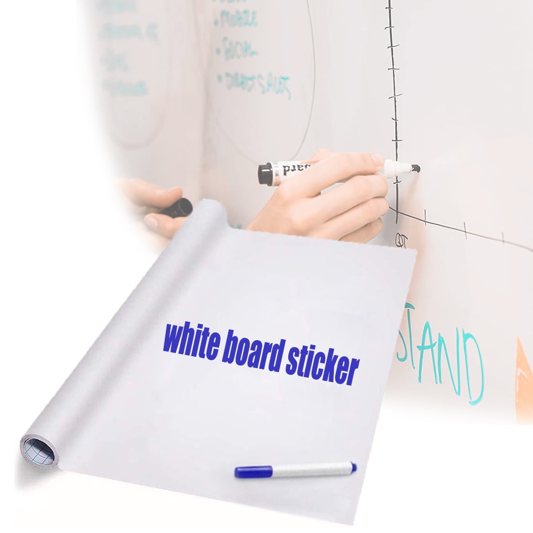 PVC Dry Erase Writing Message Paper Whiteboard Stick 20 Sti Board Wall S4K7 E6A6 