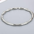 thumbnail image 3 of Stainless Steel Bamboo Style Classic Plain Open Clasp Bangle Bracelet, 3 of 10