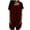 Wine, variant on Long Tops for Women wear with Leggings Square Neck Short Sleeve Loose Fit Tunic Tee Shirt with Pockets (XL, Wine)