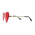 thumbnail image 3 of Womens Rimless Unique Laced Edge Heart Shape Retro Sunglasses Gold Red, 3 of 4