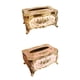 thumbnail image 1 of 2 cajas de pañuelos de estilo retro con cubierta extraíble y servilletero. blanco y rosa, 1 of 9