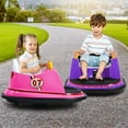 thumbnail image 4 of Costway 12V Vehicle 360° Spin Race Toy Kids Ride On Bumper Car with Remote Control Pink, 4 of 10