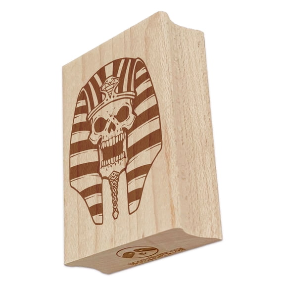 Egyptian Pharaoh Skull Rectangle Rubber Stamp Stamping Scrapbooking Crafting - Large 2.5in