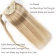 thumbnail image 3 of Extensión de cola de caballo Cabello humano Marrón claro y rubio blanqueado Clip en extensión de cabello de cola de caballo Cabello humano 100% real Envoltura alrededor de cola de caballo Postizo de cola de caballo largo y recto Cabello de cola de caballo de 22 pulgadas oso de fresa Electrónica, 3 of 5