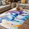 thumbnail image 2 of Fsddascl Blue Purple Horse Print Outdoor Rug for Patio/Deck/Porch, Non-Slip Large Area Rug 5 x 8 Ft, Abstract Watercolor Animals Indoor Outdoor Rugs Washable Area Rugs, Reversible Camping Rug Carpet, 2 of 5