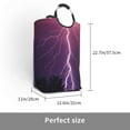thumbnail image 3 of Bingfone Thunderstorm Violet Purple Laundry Hamper,Large Canvas Fabric Lightweight Storage Basket Toy Organizer Dirty Clothes Collapsible, 3 of 6