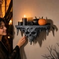thumbnail image 7 of Gothic Skull Shelf, Wall Mounted Halloween Decor Storage with Ice Spike Details, Dark Floating Shelf for Bedroom Bathroom Study and Small Trinkets, 7 of 7
