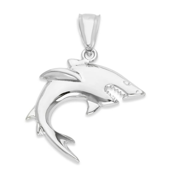 925 Sterling Silver Shark Pendant - Ocean Jewelry, Surf Necklace, Beach Gifts for Men & Women