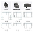 thumbnail image 3 of HONBAY Module d'Accoudoir Latéral en Velours pour Canapé Sectionnel Modulaire Paire d'Accoudoirs, Gris Terne, 3 of 3