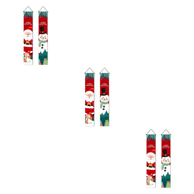 Ounissouiy 2 piezas Feliz Navidad Banners Pareados Porche Señales de bienvenida Bandera Vertical Cumpleaños Hogar Árbol Ventana Adornos Puerta Type3 NO3