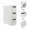 thumbnail image 6 of 3-Tier Drawer Plastic Storage Cart with Wheels, Rolling Storage Containers with Drawers, Plastic Drawer Organizer Cart on Wheels, Narrow Cabinet Organizer Unit for Bedroom/Bathroom, A658, 6 of 11