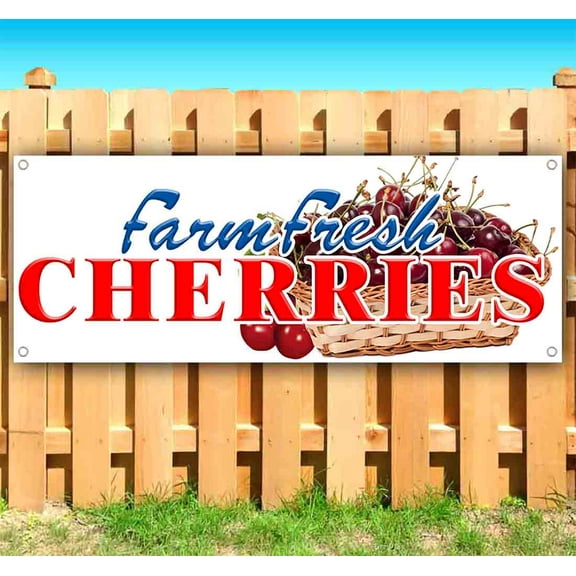 Cherries 13 oz Vinyl Banner With Metal Grommets