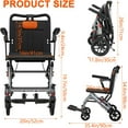 thumbnail image 2 of Ultra Lightweight Elderly Transport Wheelchair Weighs Portable Lightweight Folding Transport Chair, with Locking Handbrake, Removable Flip Armrests, Swinging Footrests, 2 of 7