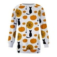 thumbnail image 3 of Mode Halloween Décontractée Col Rond Imprimés Manches Longues Chemises Blouses Tops, 3 of 5