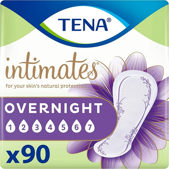 Tena Intimates Extra Coverage Overnight Incontinence Pads, 90 Count