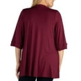 thumbnail image 2 of 24/7 Comfort Apparel Women's Plus Size Elbow Length Sleeve Open Front Cardigan, 2 of 4