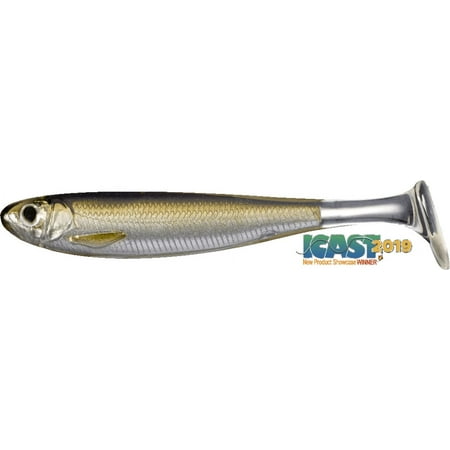 Live Target SRS85SK934 Silver/Brown 3 Soft Plastic Fishing Swimbait Lure 4Pk