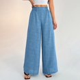 thumbnail image 7 of Endives Linen Pants Women Solid Color Spring Summer Loose High Waist Straight Leg Pant Casual Pants Wide Leg Pants For Women, 7 of 7