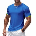 thumbnail image 4 of Mens Shirts, Awwp Mens Workout T-Shirts Quick Drying Athletic Short Sleeve Crew Neck Running Gym Tee Tops Blue XXXXL, 4 of 9