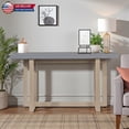 thumbnail image 2 of Hassch 59"L Modern Entryway Console Table, Concrete-Textured MDF Top & Solid Pine Frame, Wood Sofa Table for Living Room Bedroom, Gray, 2 of 10