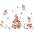 thumbnail image 3 of Fairy Decal Butterfly Decal Flower Fairy Decal Girls Bedroom Kids Room Nursery Wall Decor, Wall Sticker, 3 of 5