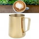 thumbnail image 3 of Taza para espumar leche de café de acero inoxidable Jarra para espumar leche con escala con mango ergonómico para café en casa(Golden, 600ML (with scale)) Ecomeon  no, 3 of 6