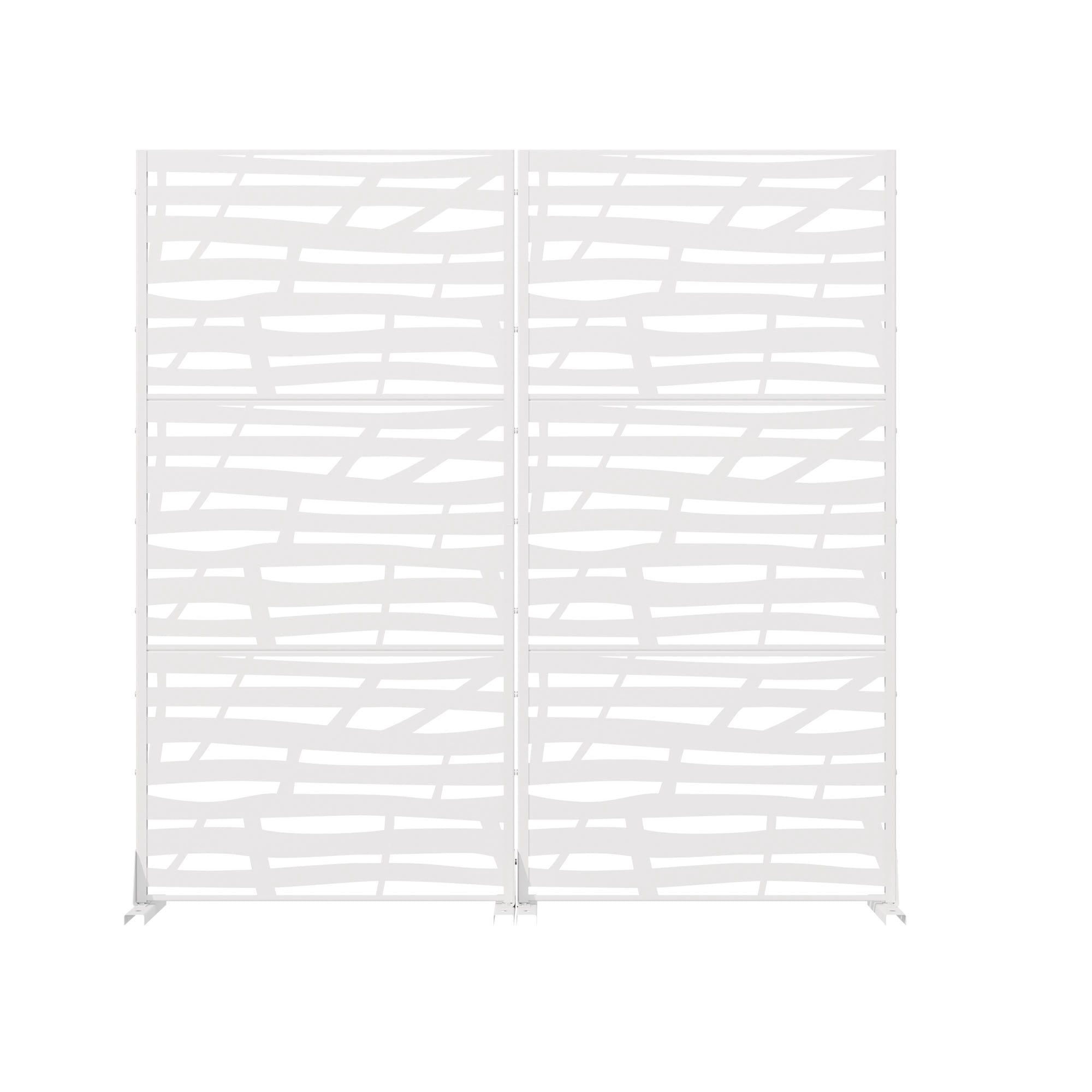 MAYEERTY 72*35in Outdoor Privacy Screen, Modern Style Metal Privacy Panel, Privacy Divider for Patio, Balcony, Garden