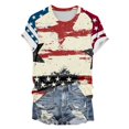 thumbnail image 5 of WZXFASHION Hauts pour Femmes Mode T-Shirts à Manches 3/4 à Col Rond Chemises Décontractées Tendance Blouses Imprimées T-Shirts à devant Plissé jusqu'à 50 % de Rabais T-shirt à Manches Courtes pour Femme, 5 of 5