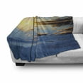 thumbnail image 2 of Mystic Soft Flannel Fleece Throw Blanket, Last Sun Rays of the Day Vibrant Scenery Romantic Dreamy Tropical Vacation Image, Cozy Plush for Indoor and Outdoor Use, 50" x 60", Yellow Blue, by Ambesonne, 2 of 5