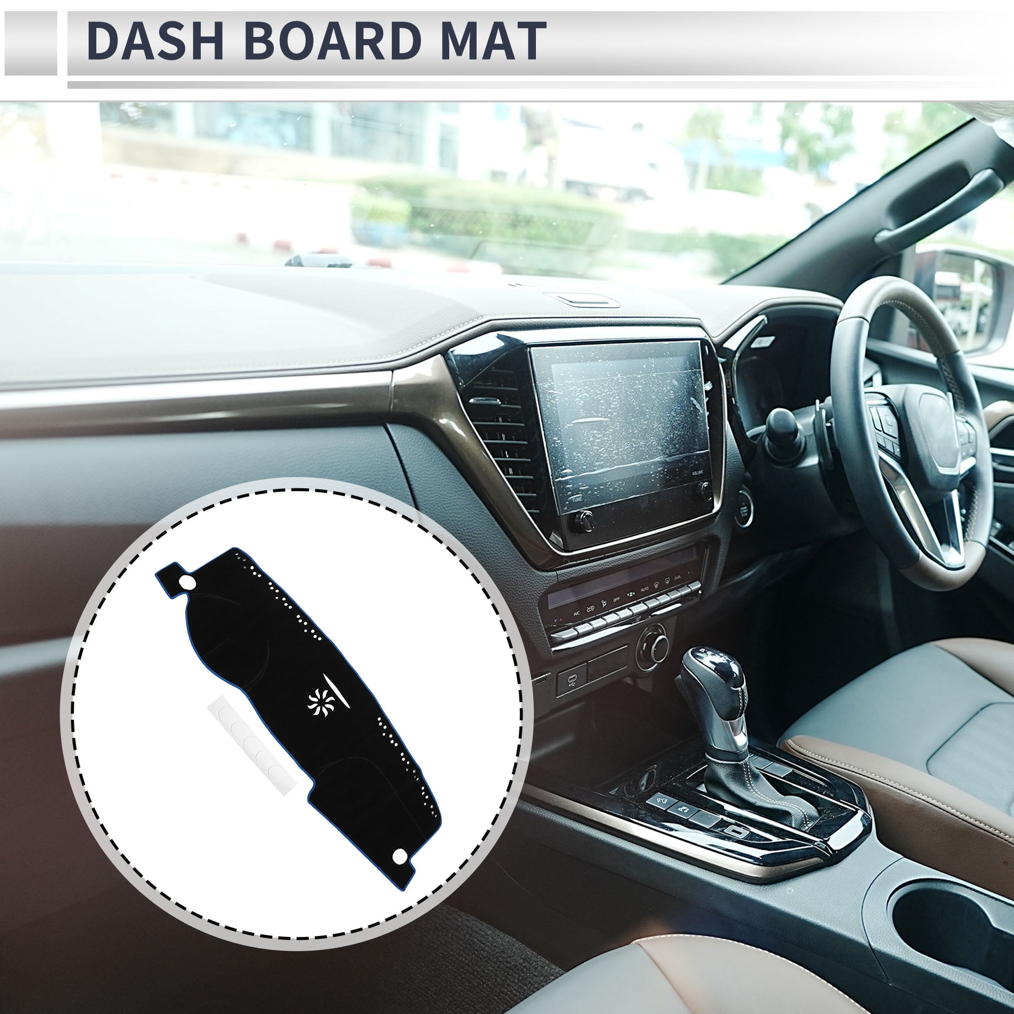 Unique Bargains Interior Dashboard Cover for Mercedes Benz M-Class GLE-Class W166 2012-2019 Non-Slip Dash Cover Mat Polyester Silicone