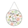 thumbnail image 3 of Dicksons Bee Happy Pastel Floral 6 x 6 Glass Sun Catcher with Suction Cup, 3 of 3