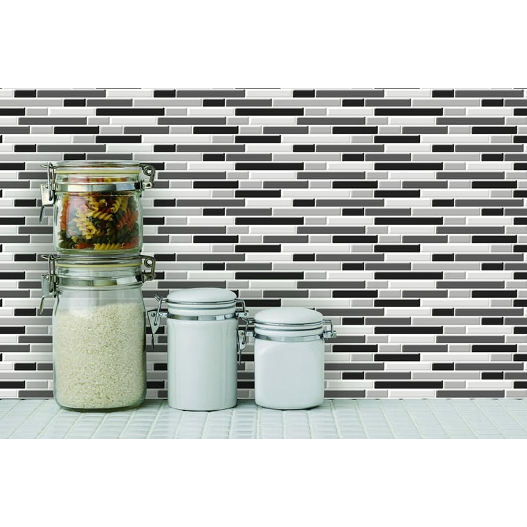 LongKing Gray Mix 12 in. x 12 in. Peel and Stick Wall Tile Backsplash (10-Pack) LongKing Gray Mix 12 in. x 12 in. Peel and Stick Wall Tile Backsplash (10-Pack)