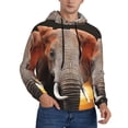 thumbnail image 2 of Balery Elephant Sunset in Kenya Pattern Mens Hoodie Kangaroo Pocket Hoodie Pullover Hooded Sweatshirt Ideal for Daily Wear Travel and Home-X-Large, 2 of 7