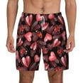 thumbnail image 2 of Goofa Ladybugs and Red Hearts Printed Men's Swim Trunks Board Shorts Quick Dry Mens Swimming Trunks with Compression Liner,Breathable Fit Hawaii Beach Shorts-X-Large, 2 of 9