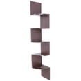 thumbnail image 5 of Wood Corner 5 Tiers Wall Shelf Zig Zag Wooden Shelves Wooden Mount Rack Home Furniture White, Wooden Display Shelves Storage Organizer, Walnut, 5 of 5