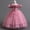 Pink, variant on Girl Flower Embroidery Dresses Off The Shoulder Tulle Dress Pageant Wedding Bridesmaid Dance Gowns for 3-14 Years