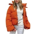 thumbnail image 2 of AOOCHASLIY Women Winter Coat Fashion Women Solid Color Long Sleeve Windproof Padded Clothes Jacket Hooded Coat, 2 of 5