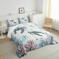 thumbnail image 3 of Sea Turtle Coastal Comforter Set Blue Ocean Coral Nautical Queen Bedding Comforter Sets,Jellyfish Quilt Beach Duvet Insert,Kawaii Tortoise Room Decor, 3 of 6