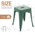 thumbnail image 3 of Stackable Bar Stools Set of 4, 18 Inch Industrial Backless Metal Barstools for Indoor Outdoor Kitchen Dining Patio Garden Classroom, Dark Green, 3 of 11