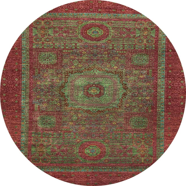 Ahgly Company Tapis d'Intérieur Ronds Abstraits Bruns Abstraits pour Aire, 3 Pieds Rond