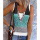 thumbnail image 5 of Camiseta sin mangas de 2 piezas falsa para mujer, camisa sin mangas con botones de bloque de color elegante informal de verano para el trabajo de oficina, 5 of 6
