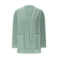 thumbnail image 5 of Hrsba Womens Long Sleeve Solid Color Loose Open Front Cardigan Jacket with Pockets Womens Pocket Shirt Warm Daily Wear for Winter Fall Lightweight Outerwear, 5 of 5