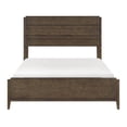 thumbnail image 4 of 5pc Contemporary Bedroom Set King Size Durable Bed Nightstand Dresser Mirror Dark Walnut Furniture, 4 of 7