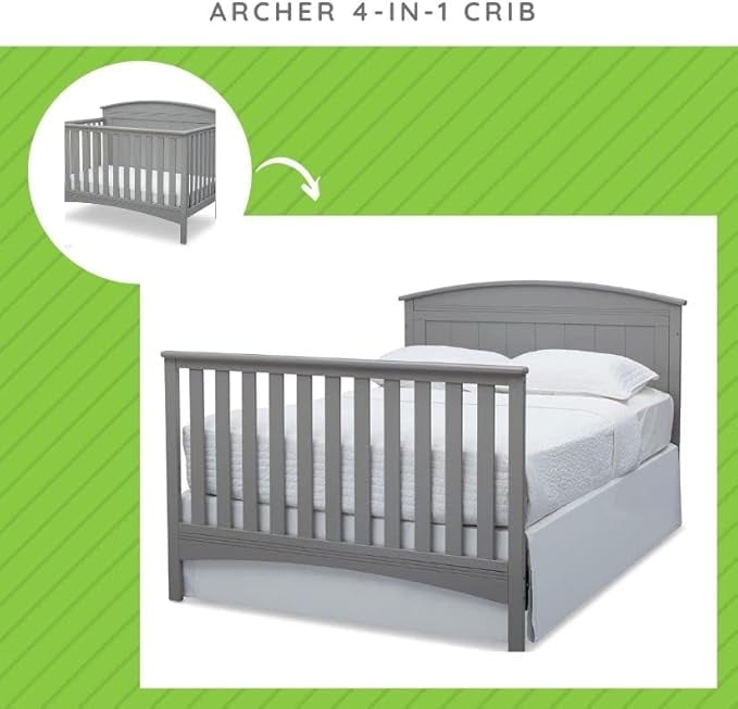 Full-Size Conversion Kit Bed Rails for Archer Cribs by Delta Children - #0050 (Grey - 026)