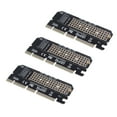 thumbnail image 1 of 3X M.2 NVMe SSD NGFF to PCIE 3.0 X16 Adapter M Key Interface Card Suppor PCI Express 3.0 X4 Size M.2 Full Speed, 1 of 7