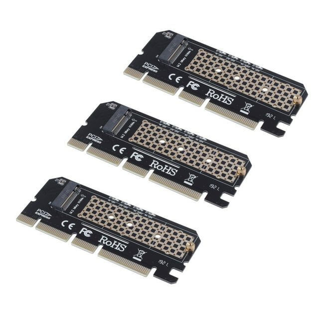 3X M.2 NVMe SSD NGFF to PCIE 3.0 X16 Adapter M Key Interface Card Suppor PCI Express 3.0 X4 Size M.2 Full Speed